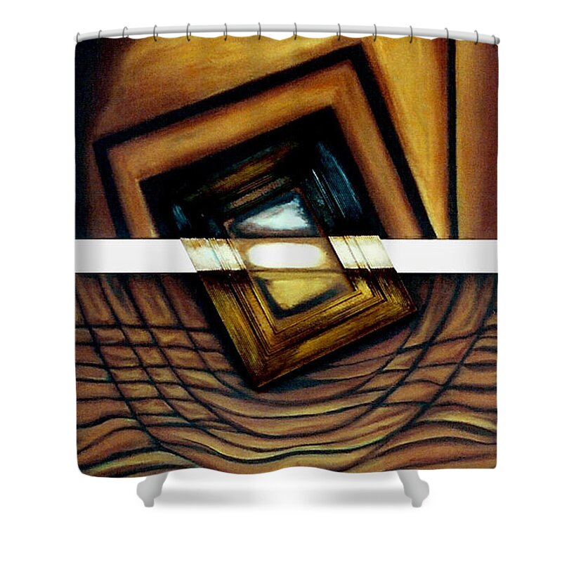Surrealism Shower Curtain featuring the painting Deversity View by Fei A