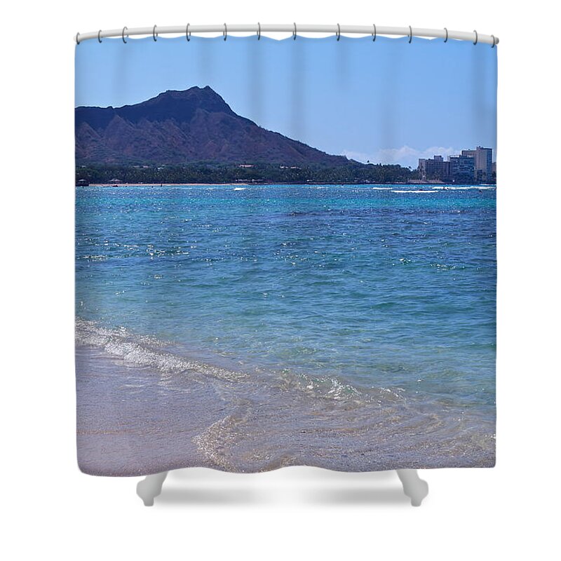 Seascape Shower Curtain featuring the photograph Diamond Head Morning by Michele Myers