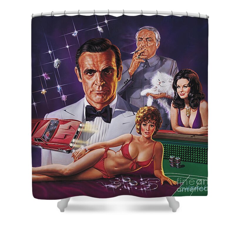 Portrait Shower Curtain featuring the painting Diamonds Are Forever by Dick Bobnick