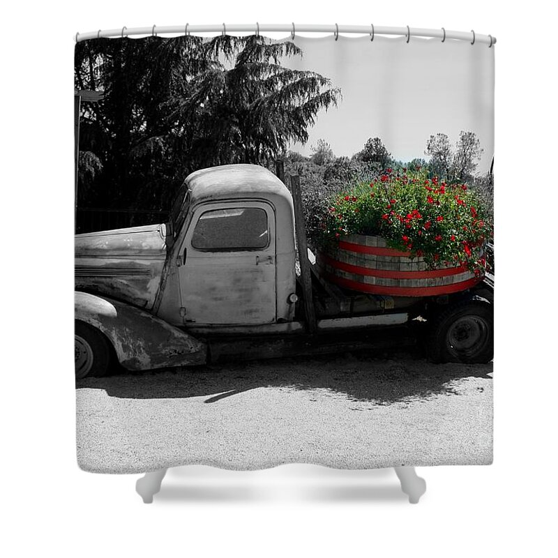 Truck Shower Curtain featuring the photograph Dilapidated Beauty BW by Patrick Witz