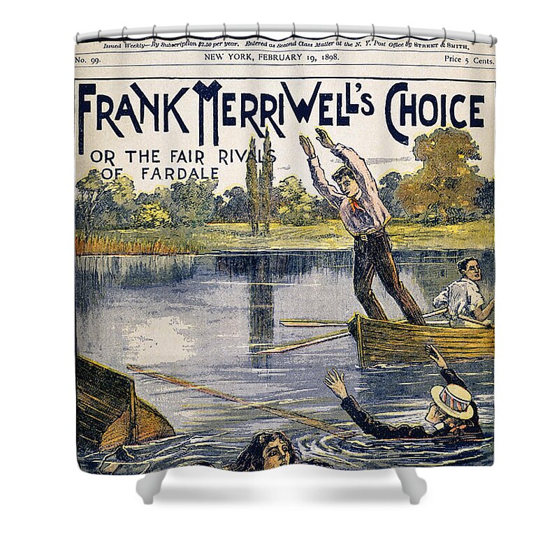 1898 Shower Curtain featuring the drawing Dime Novel, 1898 by Granger