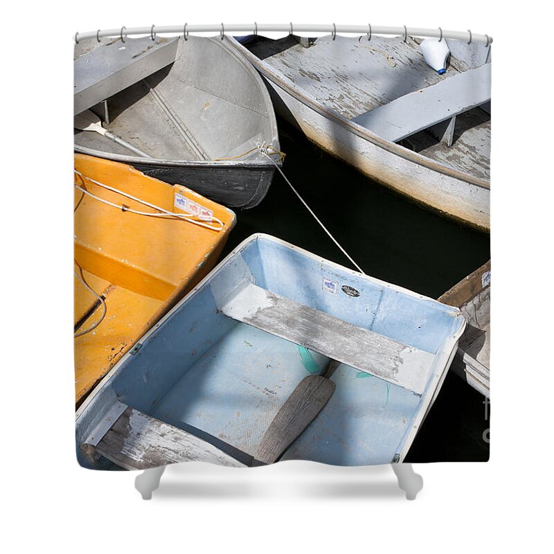 Rowboat Shower Curtain featuring the photograph Dinghies by Bryan Keil