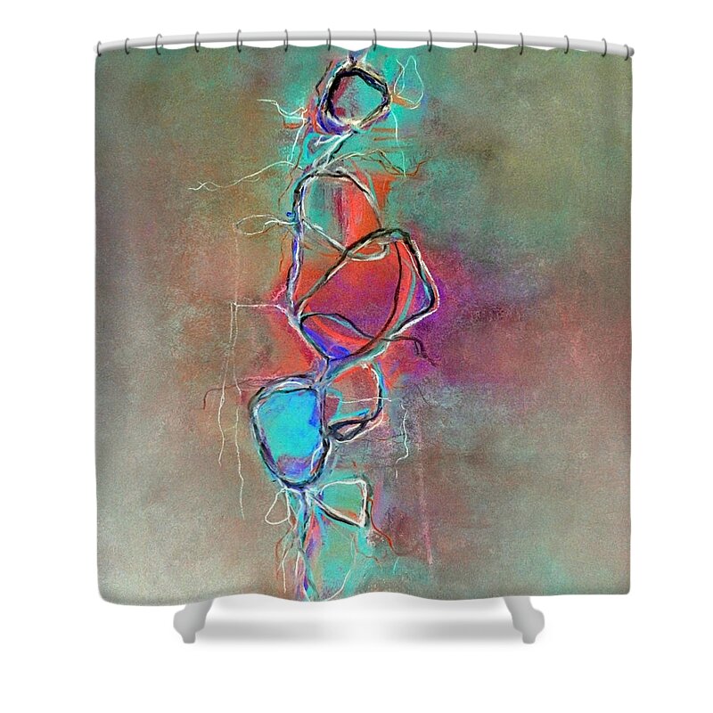 Pastel Paintings Shower Curtain featuring the painting Disconnected by Katie Black