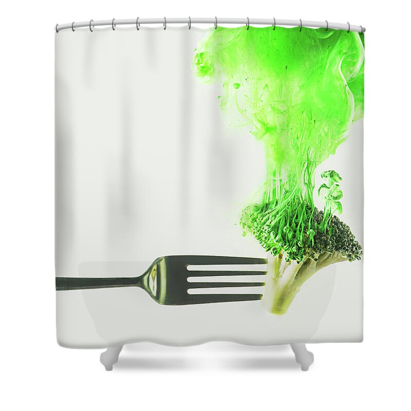 Broccoli Shower Curtain featuring the photograph Disintegrated Broccoli by Dina Belenko Photography