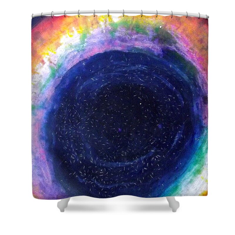 Nebula Shower Curtain featuring the painting Mind's Nebula by Cara Frafjord