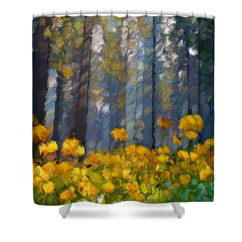Abstract Shower Curtain featuring the painting Distorted Dreams By Day by Georgiana Romanovna