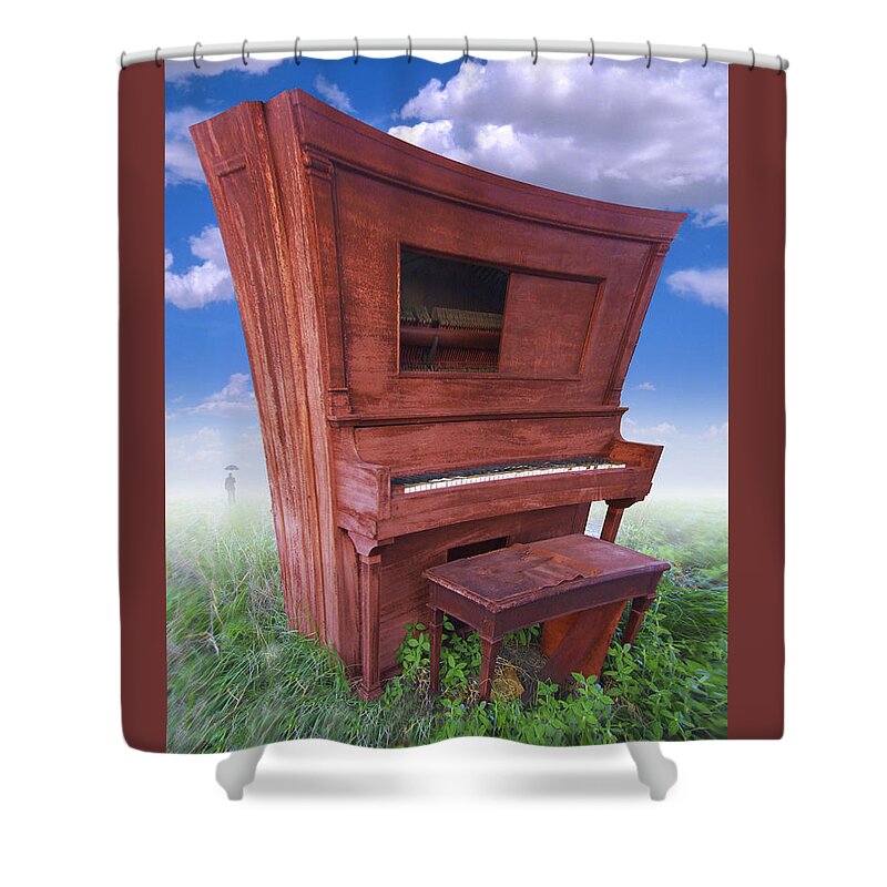 Distorted Upright Piano Shower Curtain featuring the photograph Distorted Upright Piano by Mike McGlothlen