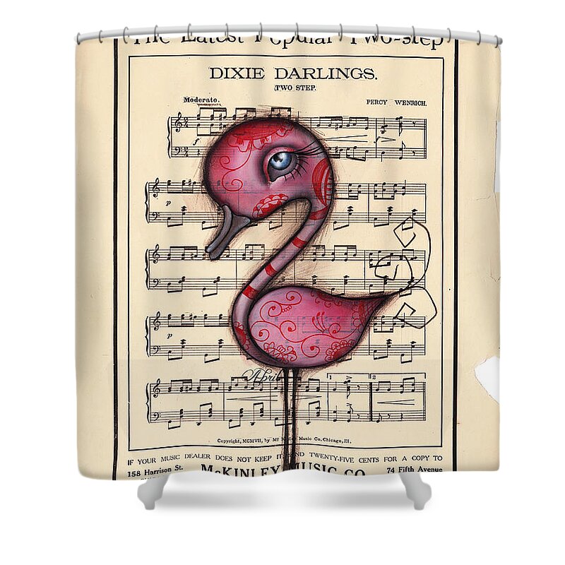 Bird Shower Curtain featuring the painting Dixie by Abril Andrade
