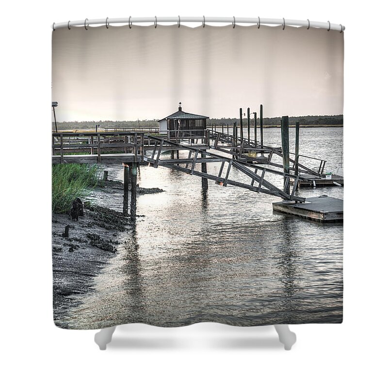 Dock Shower Curtain featuring the photograph Docks of the Bull River by Scott Hansen