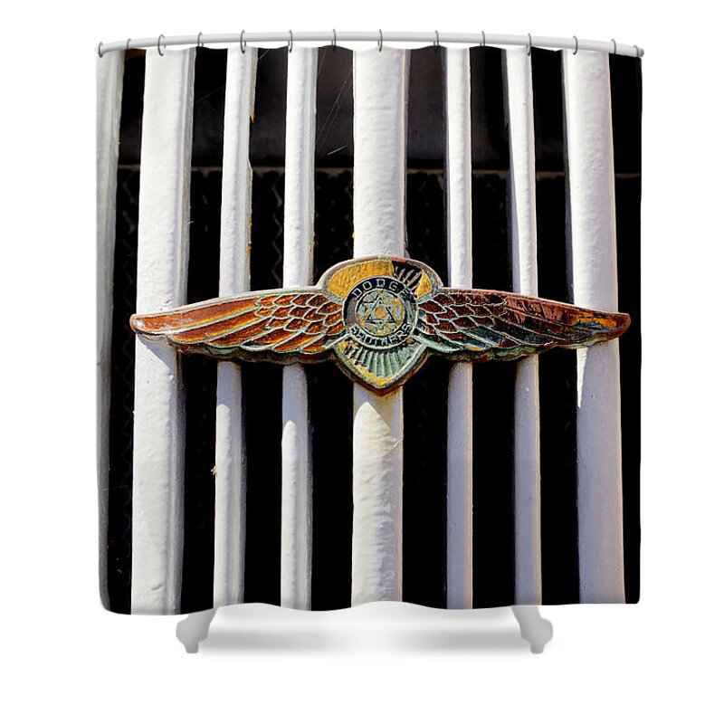 Emblem Shower Curtain featuring the photograph Dodge Brothers Wings by Steve Gravano