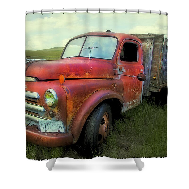 Old Truck Shower Curtain featuring the photograph Dodge Farm Truck by Theresa Tahara
