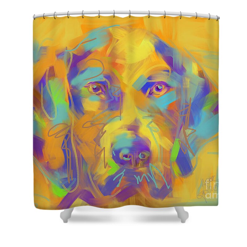 Dog Shower Curtain featuring the painting Dog Noor by Go Van Kampen