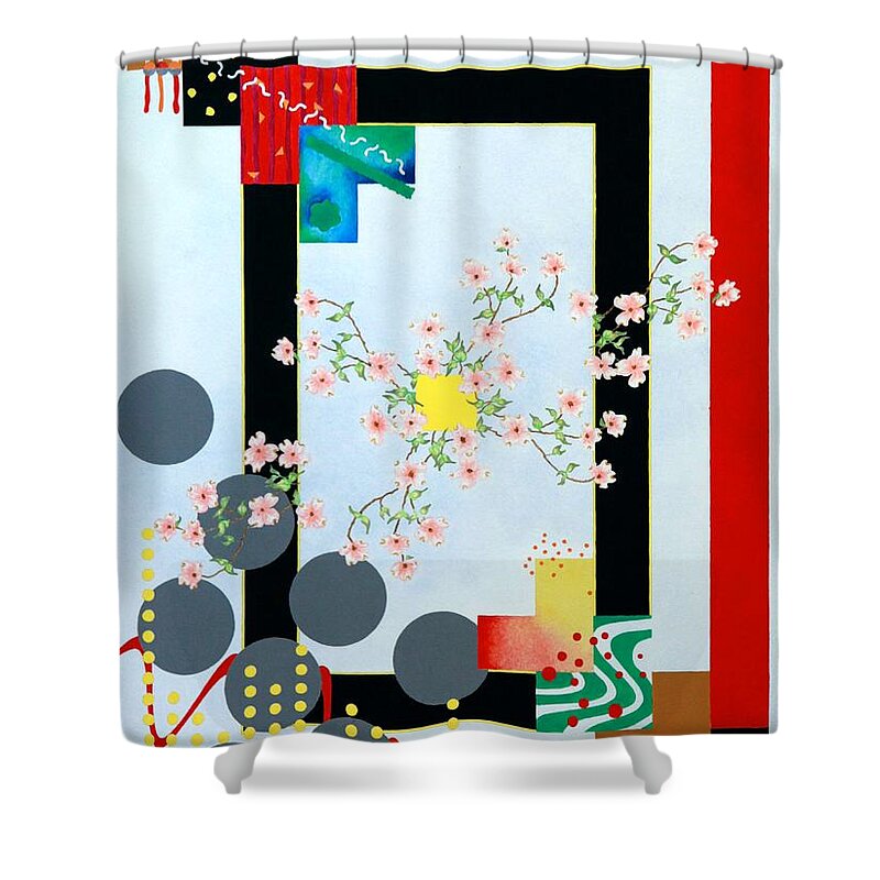 Asian Shower Curtain featuring the painting Dogwood by Thomas Gronowski