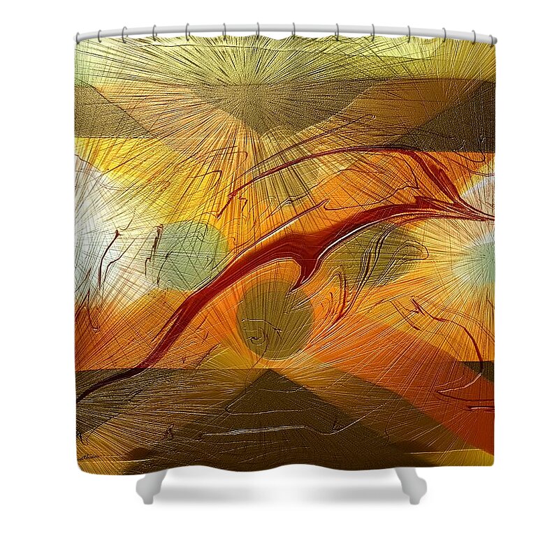 Abstract Shower Curtain featuring the digital art Dolphin Abstract - 2 by Kae Cheatham