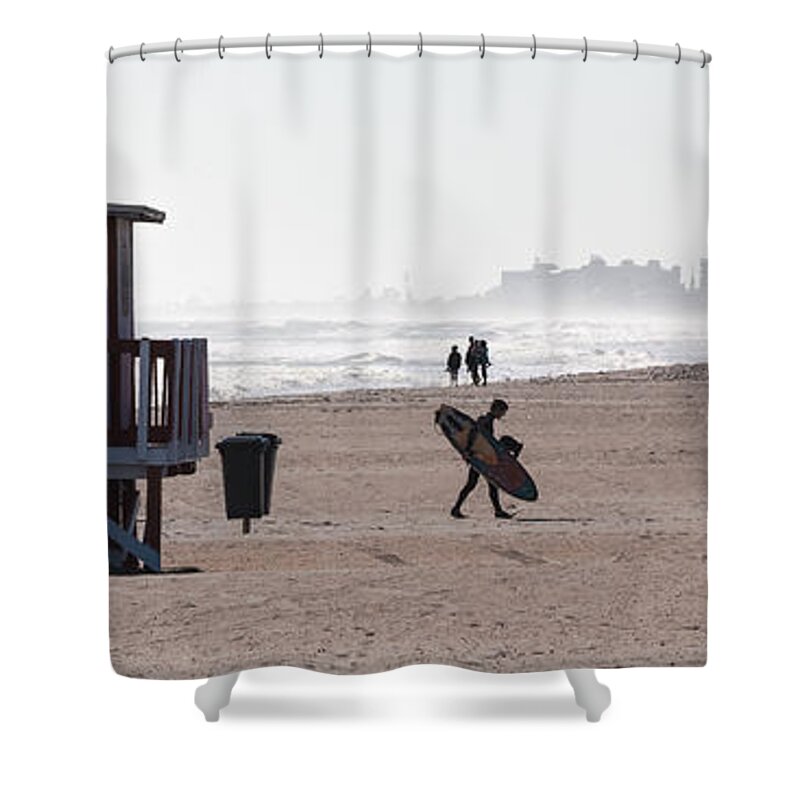 Beach Shower Curtain featuring the photograph Done Surfing by Ed Gleichman