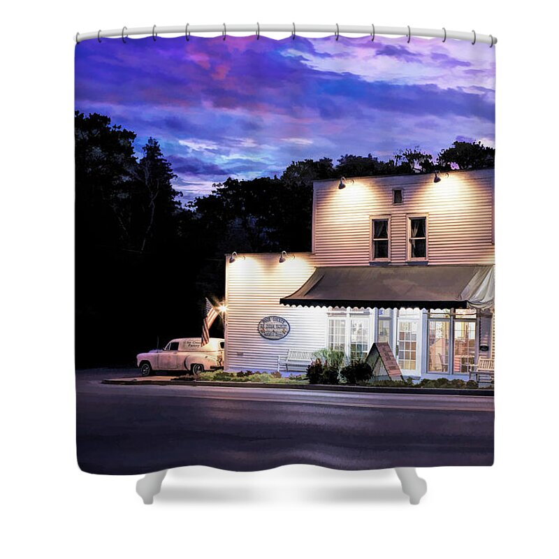 Door County Shower Curtain featuring the painting Door County Ice Cream Factory by Christopher Arndt