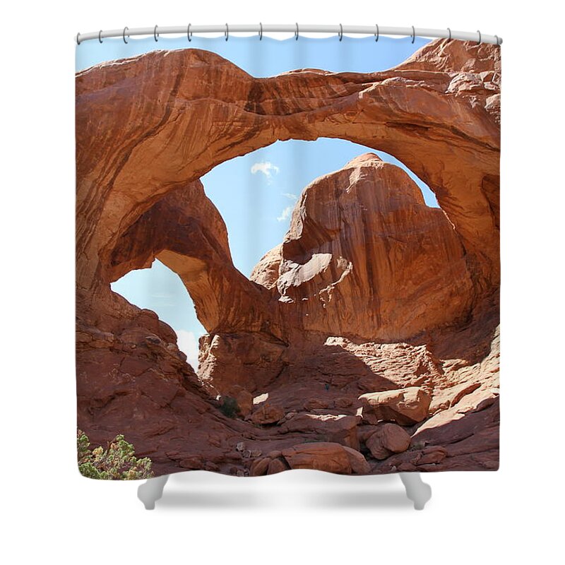 Double Arch Shower Curtain featuring the photograph Double Arch Arcs by Christiane Schulze Art And Photography