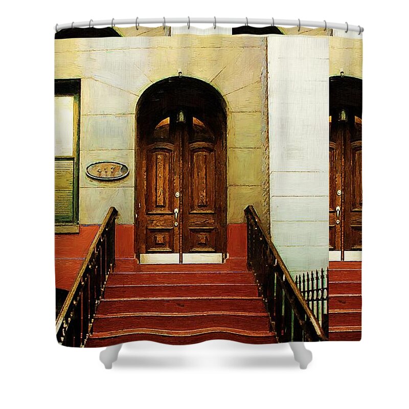 Architecture Shower Curtain featuring the painting Double Vision by RC DeWinter