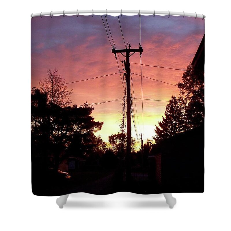 Dwight Shower Curtain featuring the photograph Down The Alley Sunrise by Thomas Woolworth