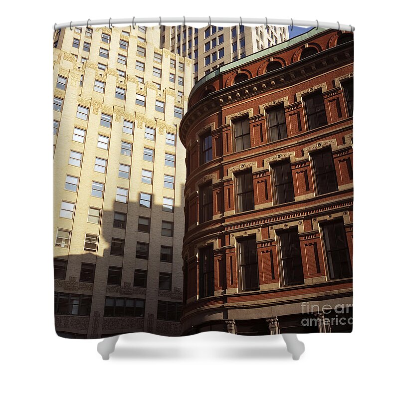 Skyscrapers Shower Curtain featuring the photograph Downtown Boston by Riccardo Mottola