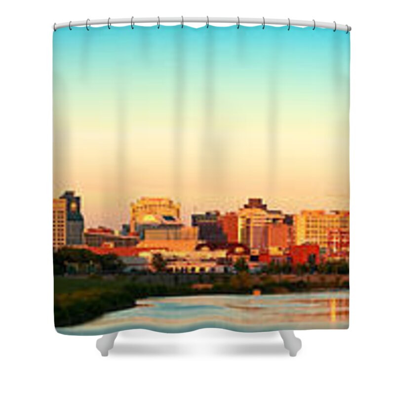 Downtown Indianapolis Shower Curtain featuring the photograph Downtown Indianapolis 1914 by Georgia Clare