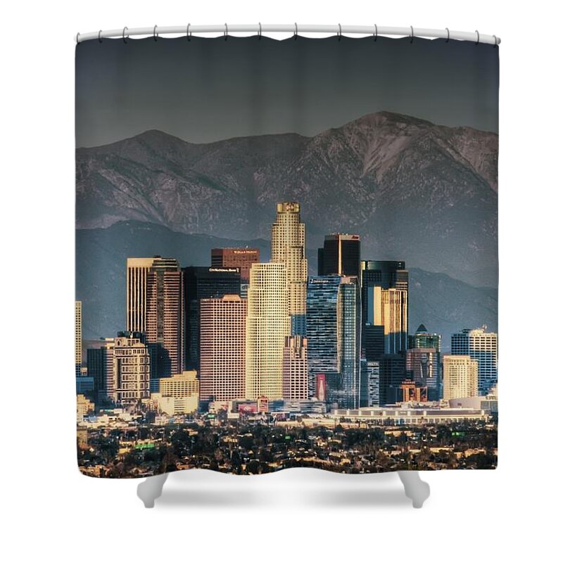 Downtown Los Angeles Shower Curtain featuring the photograph Downtown Los Angeles by Natasha Bishop
