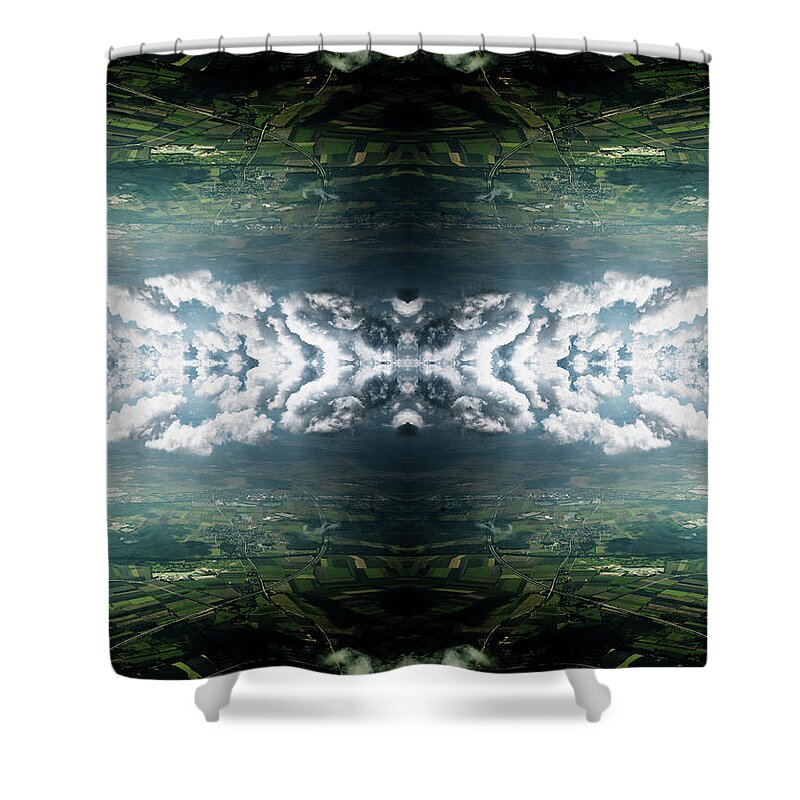 Dreamlike Shower Curtain featuring the photograph Dramatic Clouds Above Rural Landscape by Silvia Otte