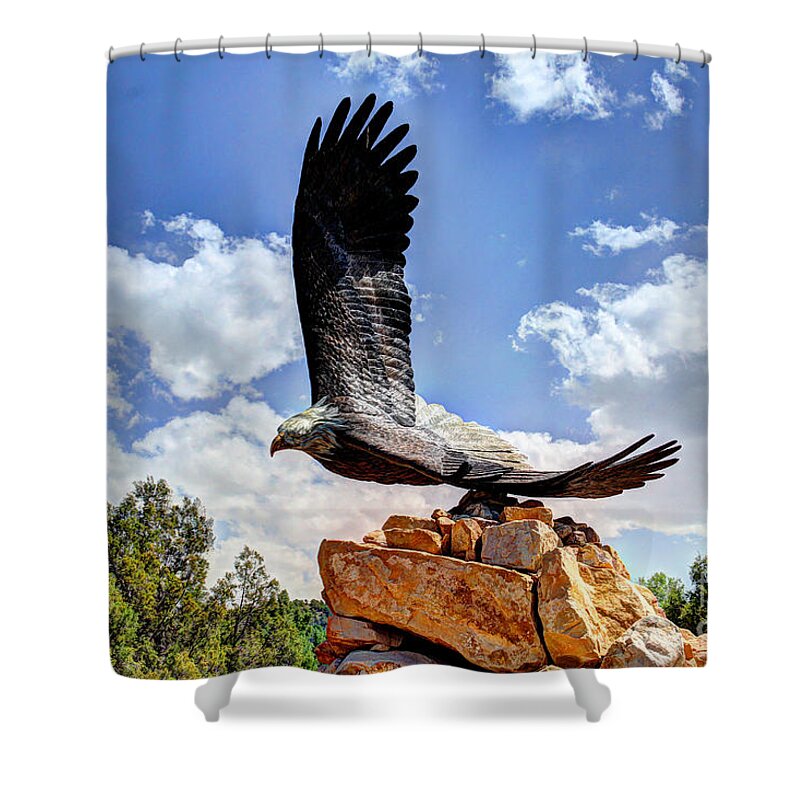 Colorado Shower Curtain featuring the photograph Dream your eagle and fly with him by Bob Hislop