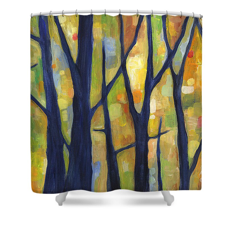 Dreaming Shower Curtain featuring the painting Dreaming Trees 2 by Hailey E Herrera