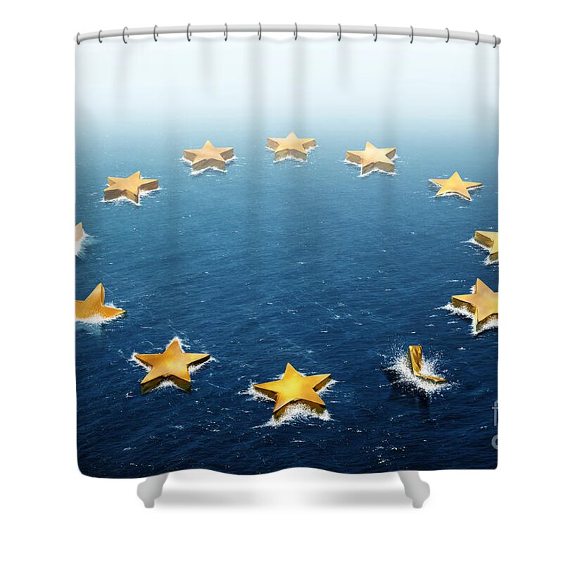 Bankruptcy Shower Curtain featuring the photograph Drifting Europe by Carlos Caetano