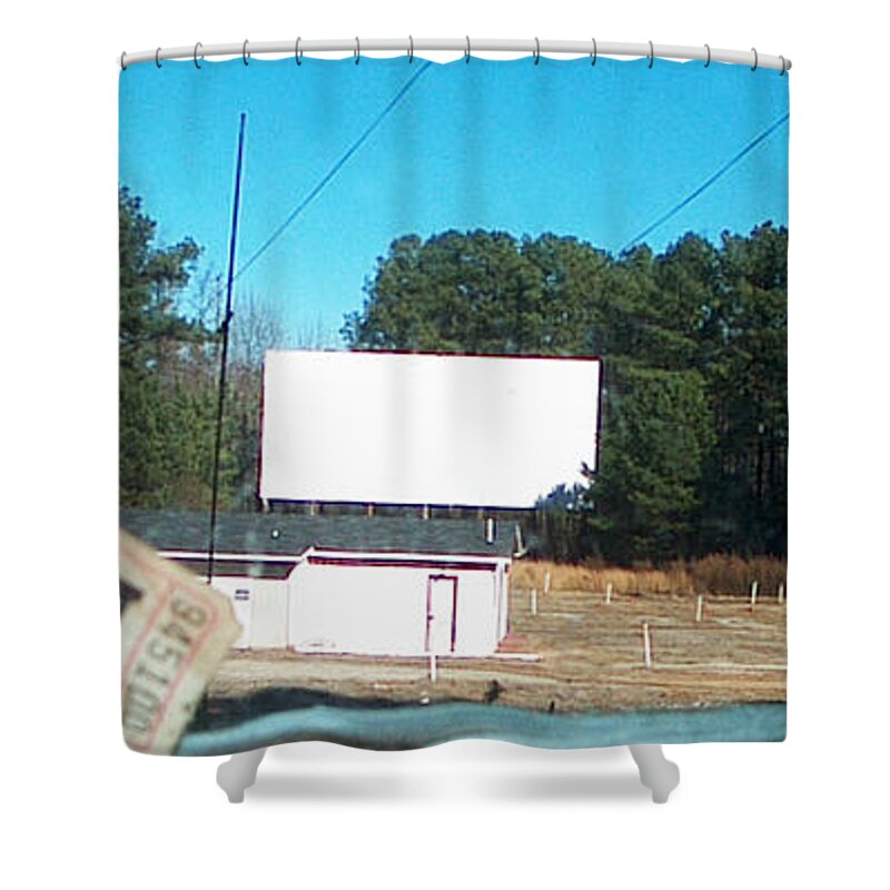 Drive-in Shower Curtain featuring the photograph Drive-in Theater by Jan Marvin by Jan Marvin
