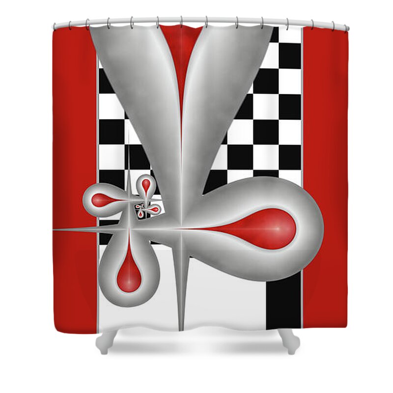 Drops Shower Curtain featuring the digital art Drops on a Chess Board by Gabiw Art