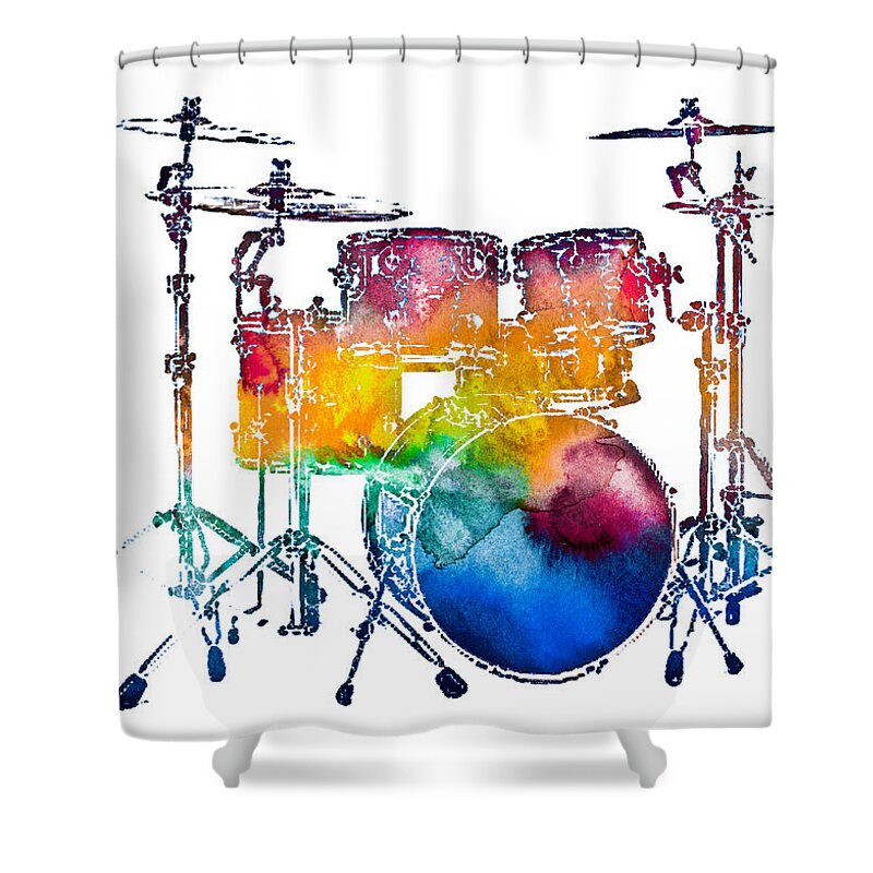 Drums Shower Curtain featuring the photograph Drum Set by Athena Mckinzie
