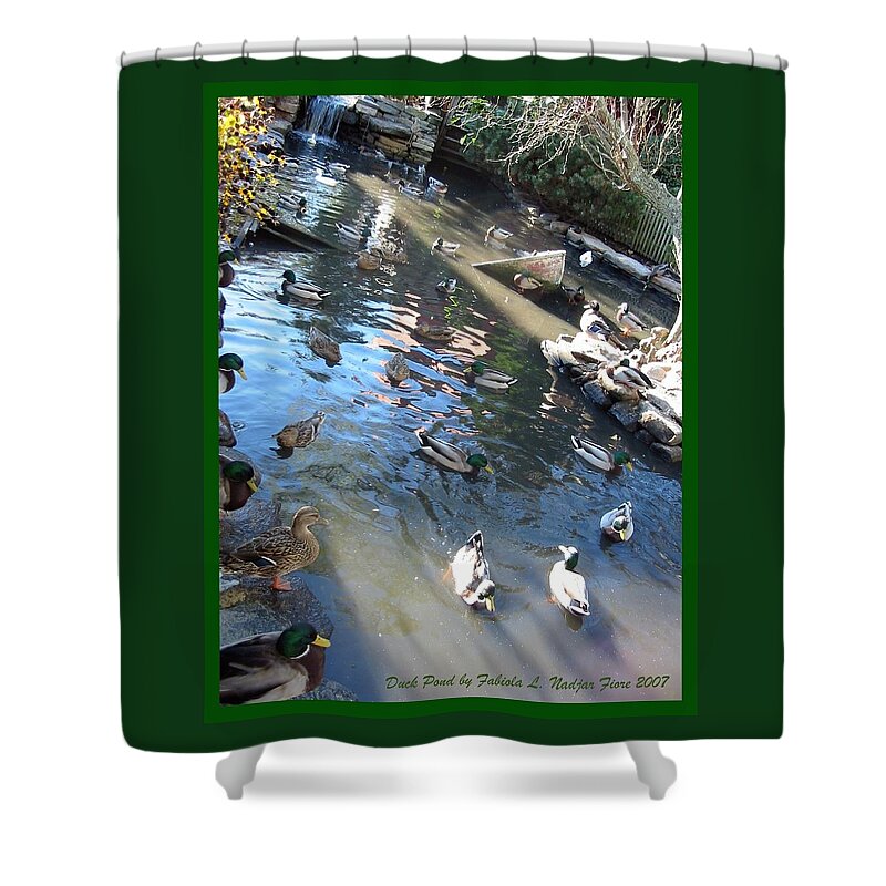 Ducks Shower Curtain featuring the photograph Duck Pond by Fabiola L Nadjar Fiore