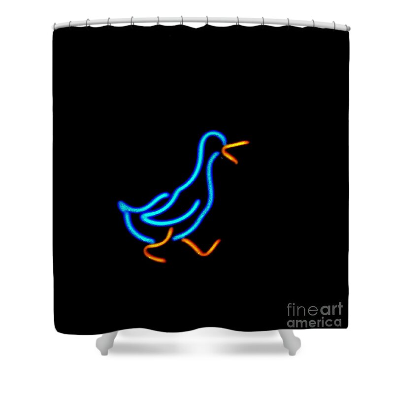  Shower Curtain featuring the photograph Duck Room Mascot by Kelly Awad