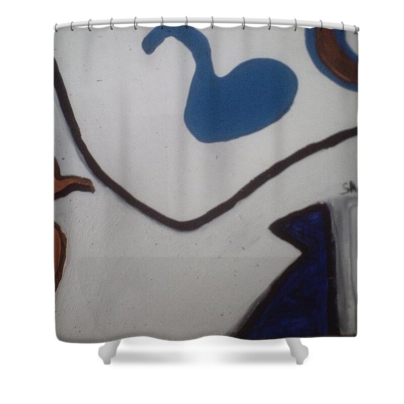 Ducks Shower Curtain featuring the painting Ducks by Shea Holliman