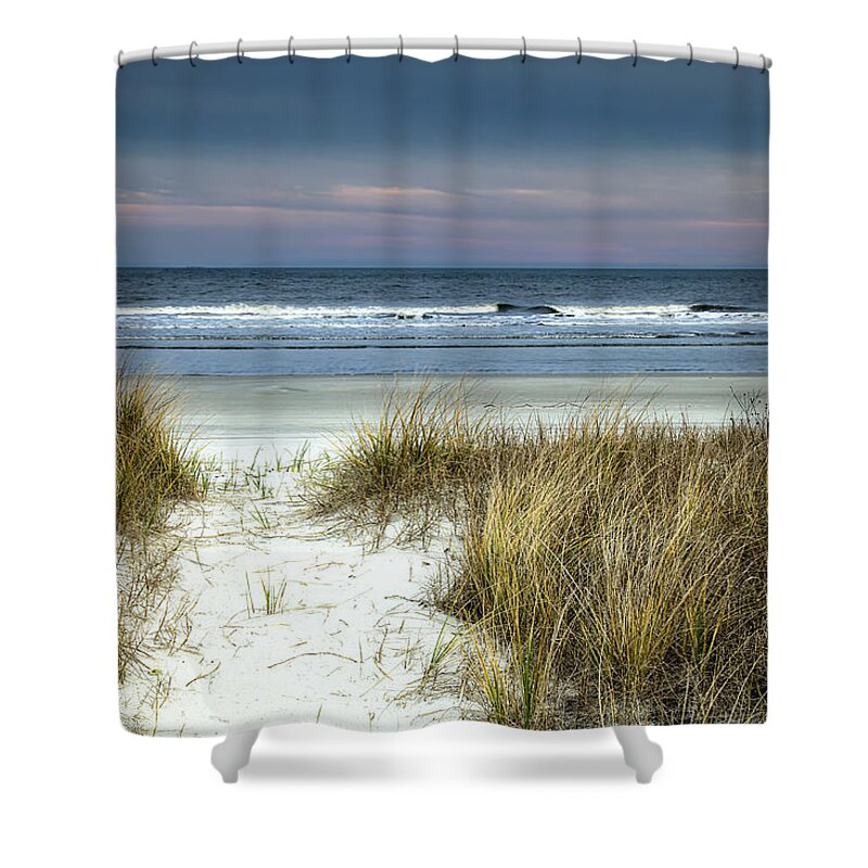 Atlantic Ocean Shower Curtain featuring the photograph Dusk in the Dunes by Phill Doherty