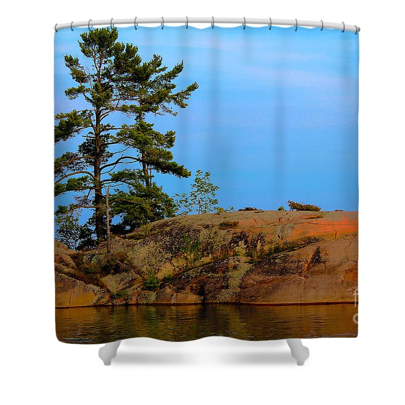 Canada Shower Curtain featuring the photograph Dusk on Killarney Channel by Nina Silver