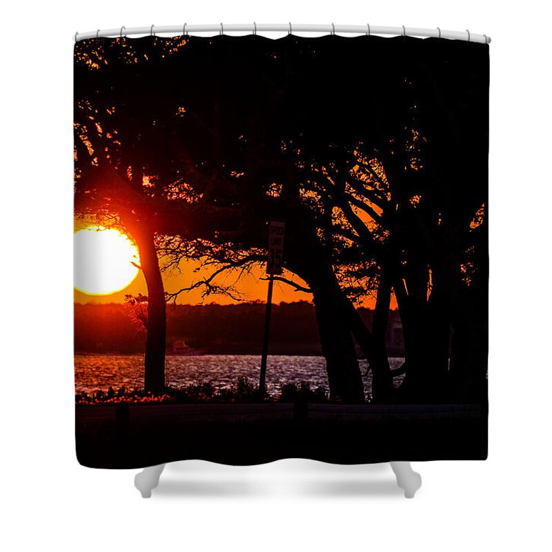 Sunset Shower Curtain featuring the photograph Dusky Cape Fear River by Mary Hahn Ward