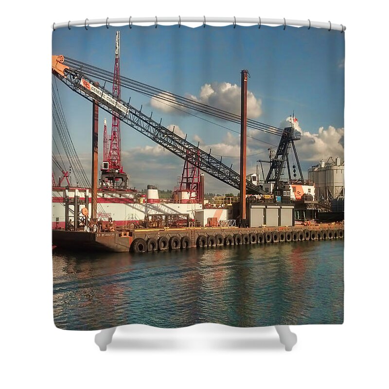 Port Of Seattle Shower Curtain featuring the photograph Duwamish Harbor 2 by Cathy Anderson