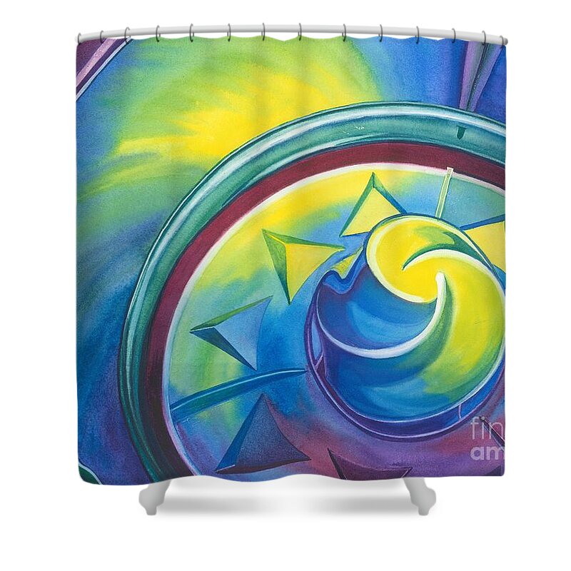 Abstract Shower Curtain featuring the painting Color Swirl by Barbara Jewell