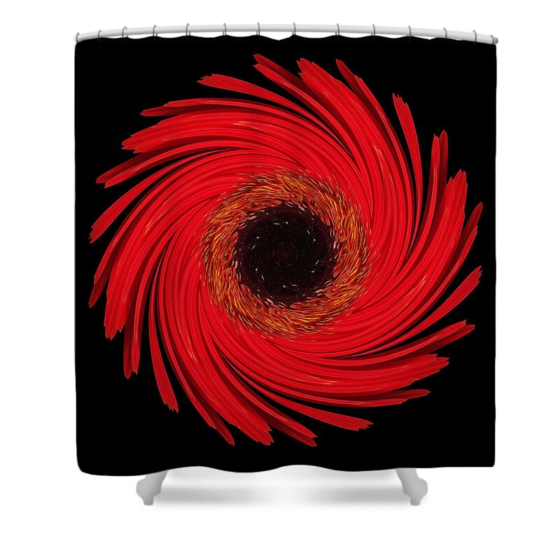 Flower Shower Curtain featuring the photograph Dying Amaryllis Flower Mandala by David J Bookbinder