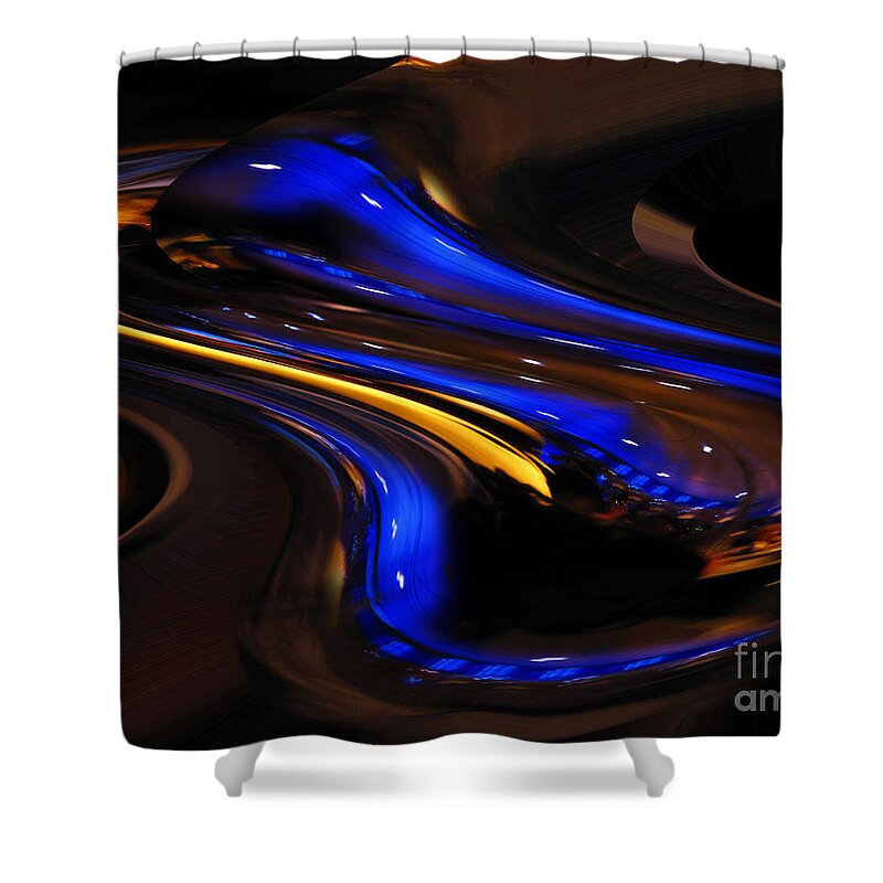Abstract Art Shower Curtain featuring the photograph E-Motional Afterglow by Cedric Hampton