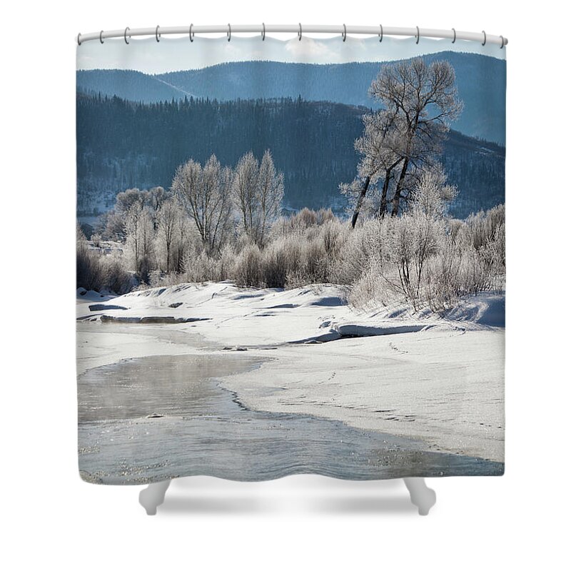 Tranquility Shower Curtain featuring the photograph Early Morning, Yampa River, Steamboat by Karen Desjardin