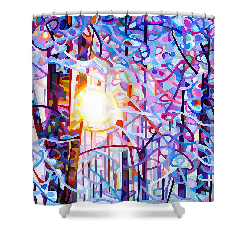 Art Shower Curtain featuring the painting Early Riser by Mandy Budan