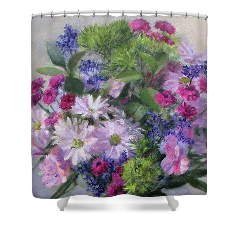 Bonnie Mason Shower Curtain featuring the painting Early Spring by Bonnie Mason
