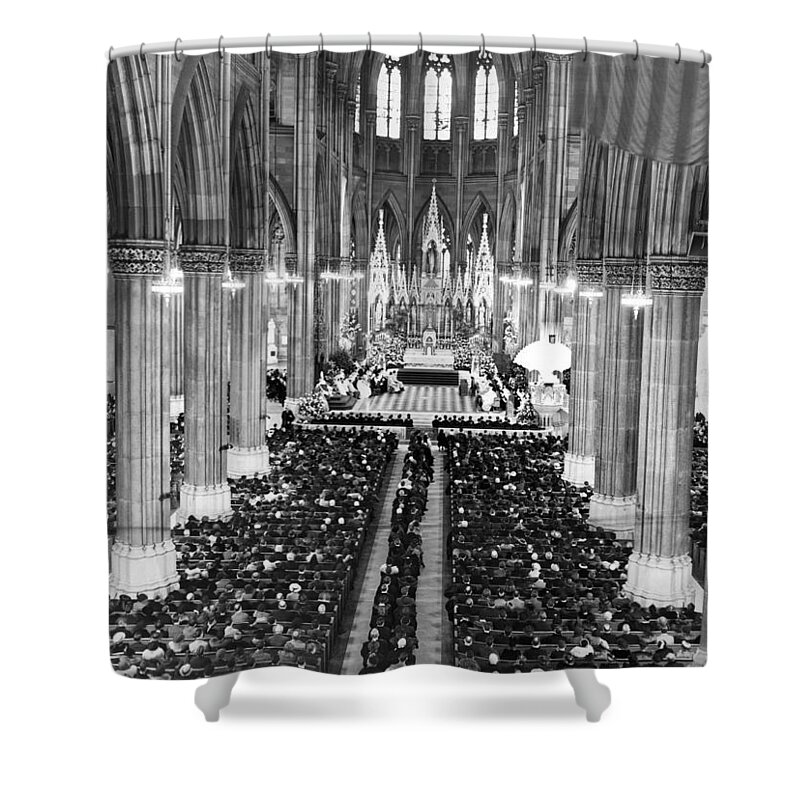 1930's Shower Curtain featuring the photograph Easter At St. Patrick's by Underwood Archives
