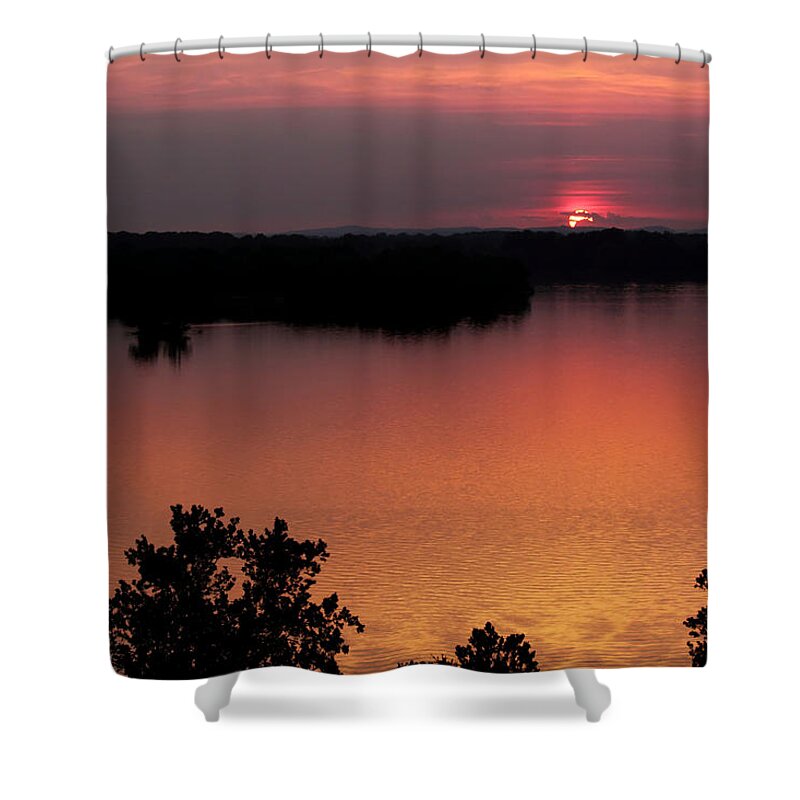Solar Eclipse Shower Curtain featuring the photograph Eclipse of the Sunset by Jason Politte