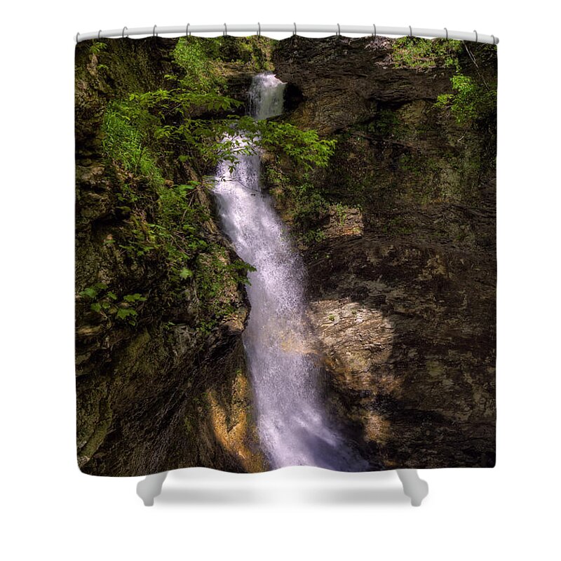 Eden Falls Shower Curtain featuring the photograph Eden Falls Lost Valley Buffalo National River by Michael Dougherty
