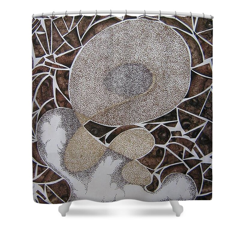 Stipple Shower Curtain featuring the mixed media Edible Dreams by Pamela Henry